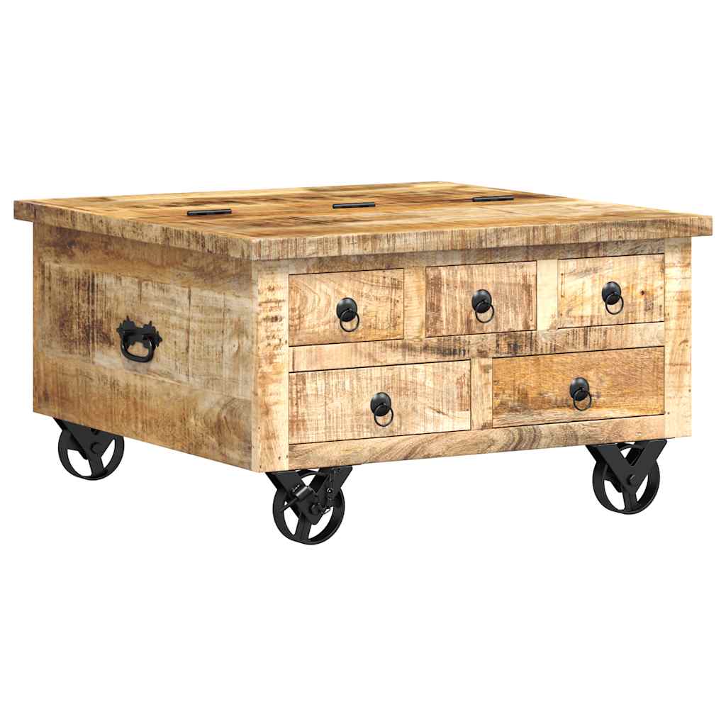 Salontafel 70x70x40 cm ruw mangohout