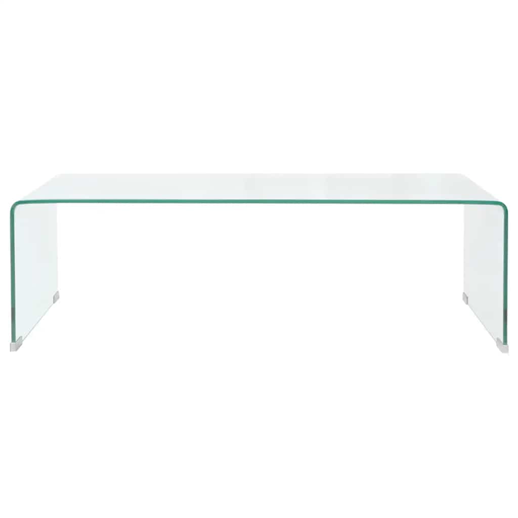 Salontafel 98x45x30 cm gehard glas transparant