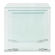 Bijzettafel set 3-dlg transparant gehard glas