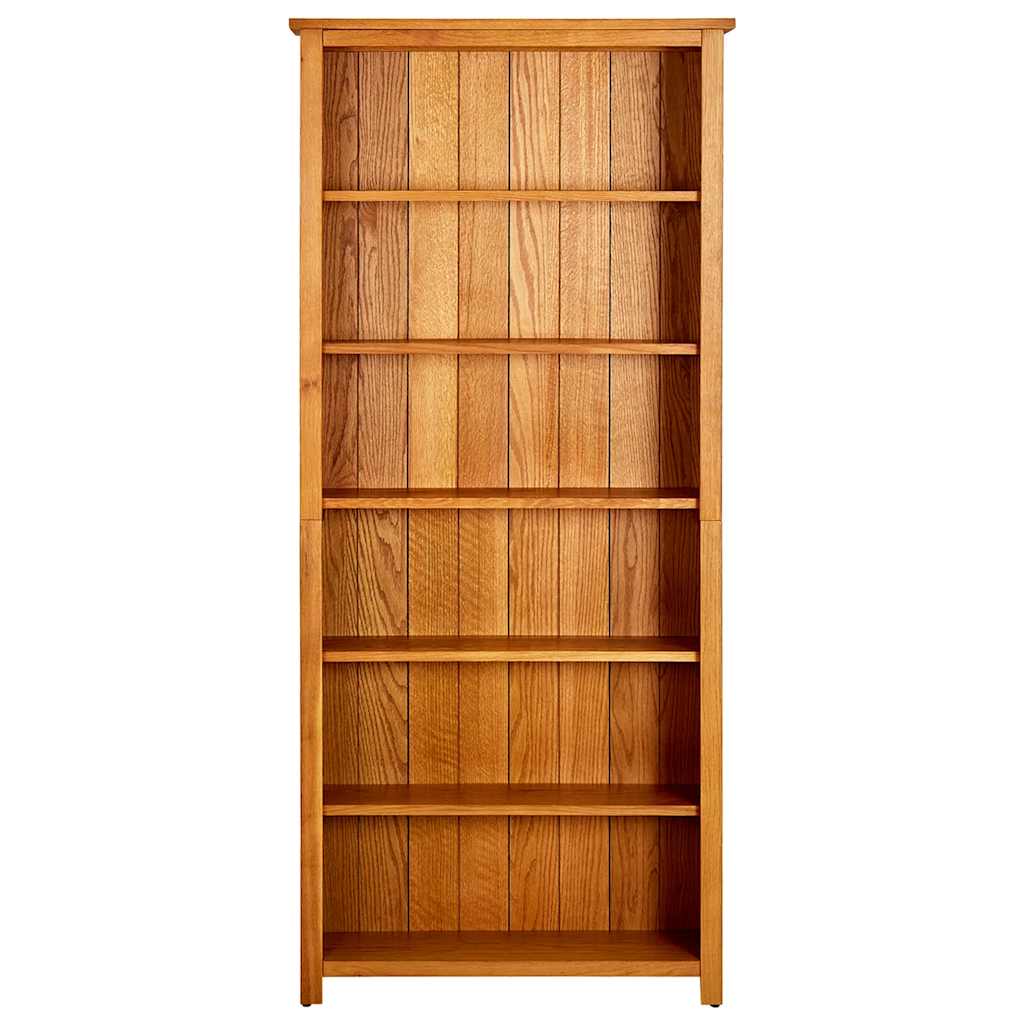 Boekenkast met 6 schappen 80x22,5x180 cm massief eikenhout