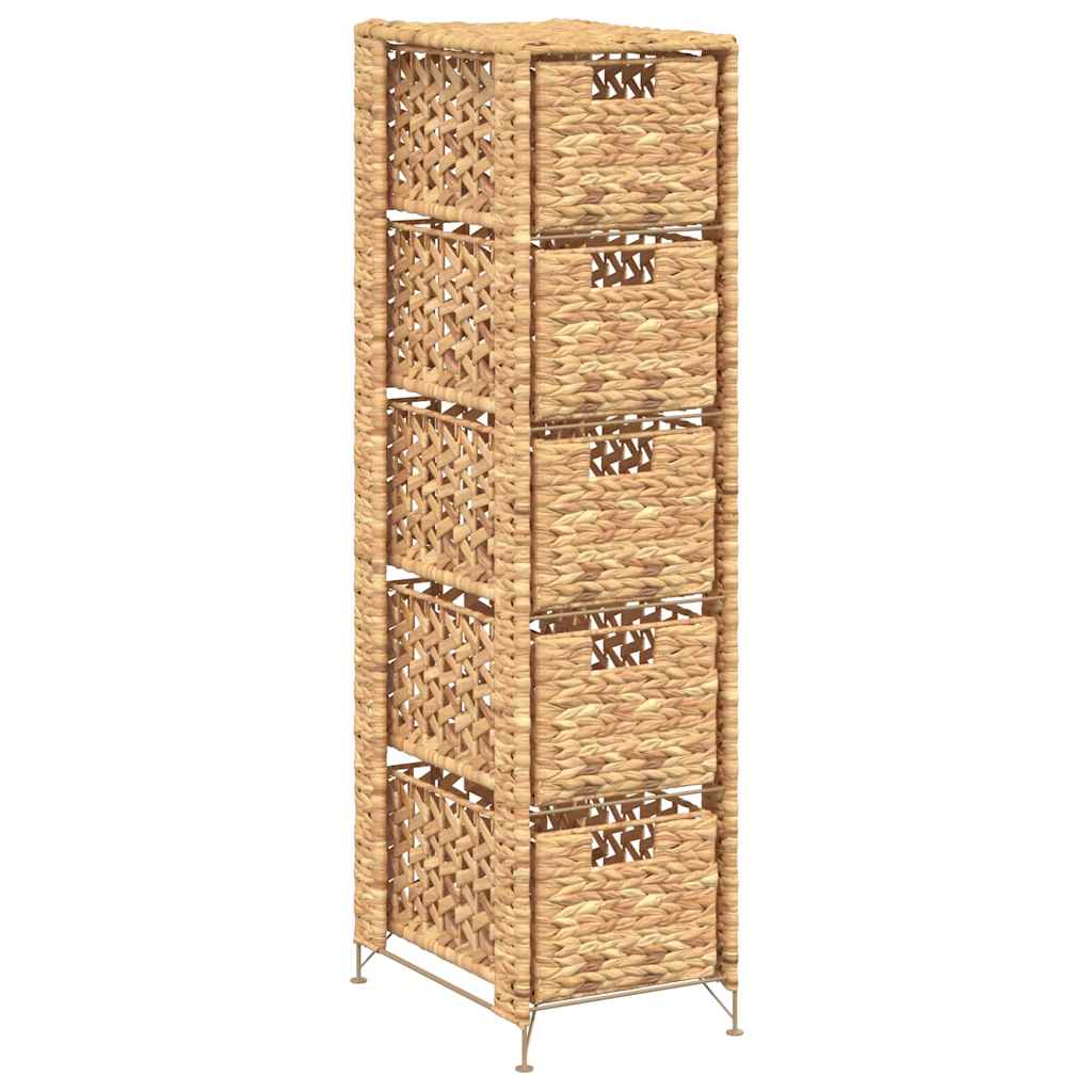 Opbergset met 5 manden 25,5x37x100 cm waterhyacint