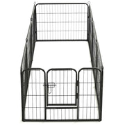 Hondenren met 8 panelen 80x60 cm staal zwart