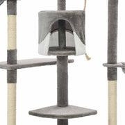 Kattenkrabpaal met sisal krabpalen 203 cm grijs en wit