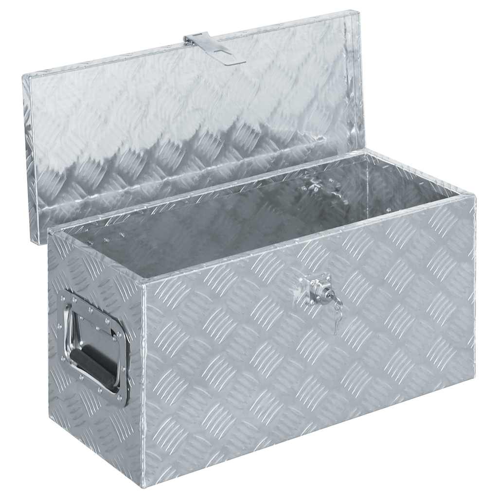 Aluminium kist 61,5x26,5x30 cm zilverkleurig