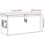 Aluminium kist 61,5x26,5x30 cm zilverkleurig