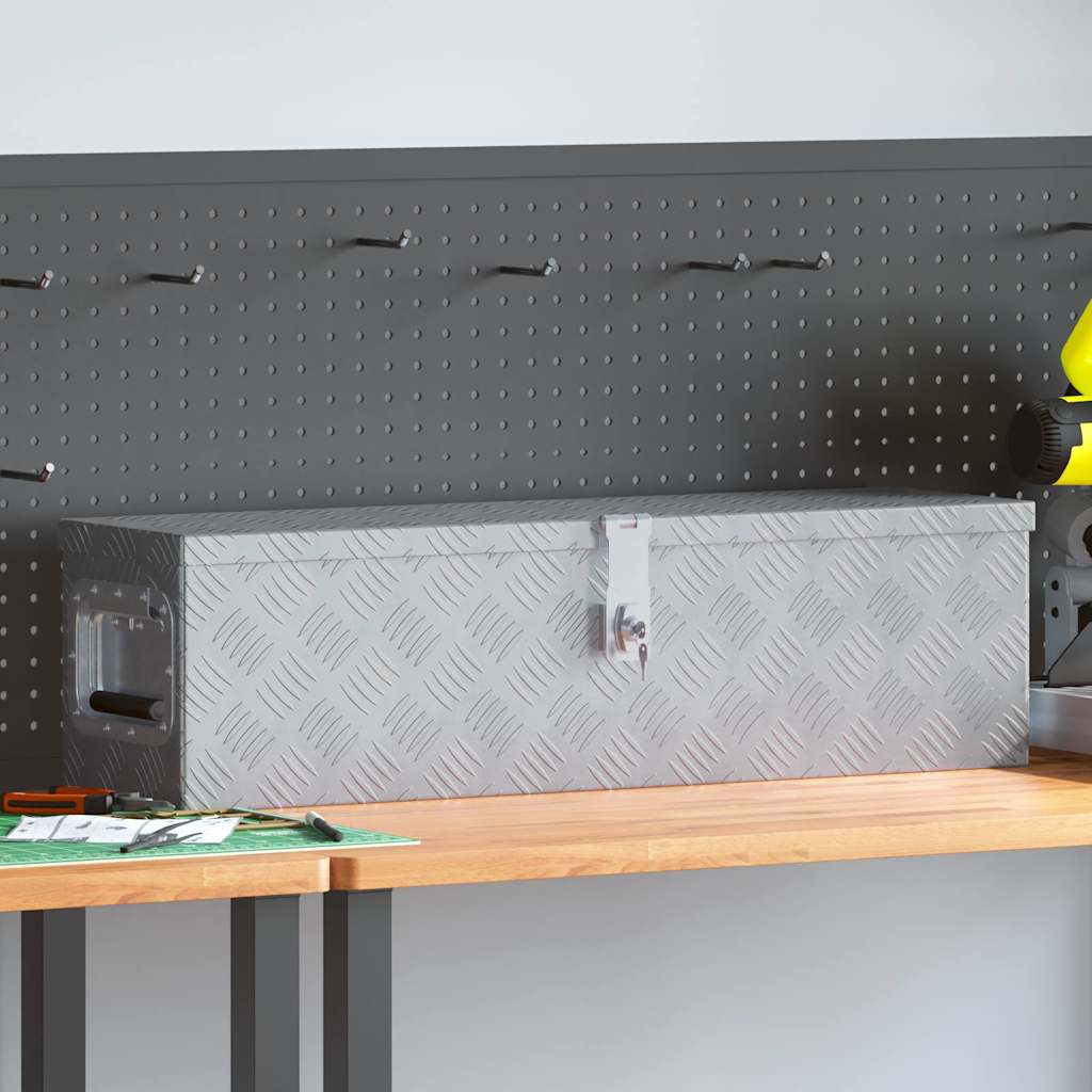 Aluminium kist 80,5x22x22 cm zilverkleurig