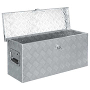 Aluminium kist 76,5x26,5x33 cm zilverkleurig