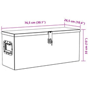 Aluminium kist 76,5x26,5x33 cm zilverkleurig
