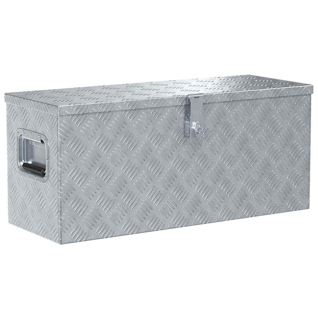 Aluminium kist 80x30x35 cm zilverkleurig