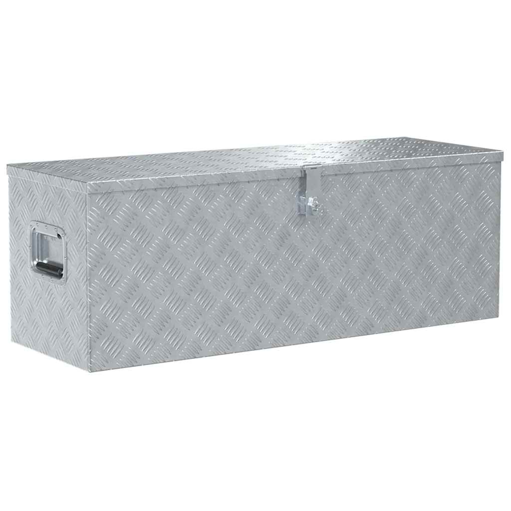 Aluminium kist 110,5x38,5x40 cm zilverkleurig