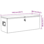 Aluminium kist 110,5x38,5x40 cm zilverkleurig