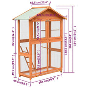 Vogelkooi 125,5x59,5x164 cm massief grenen- en vurenhout