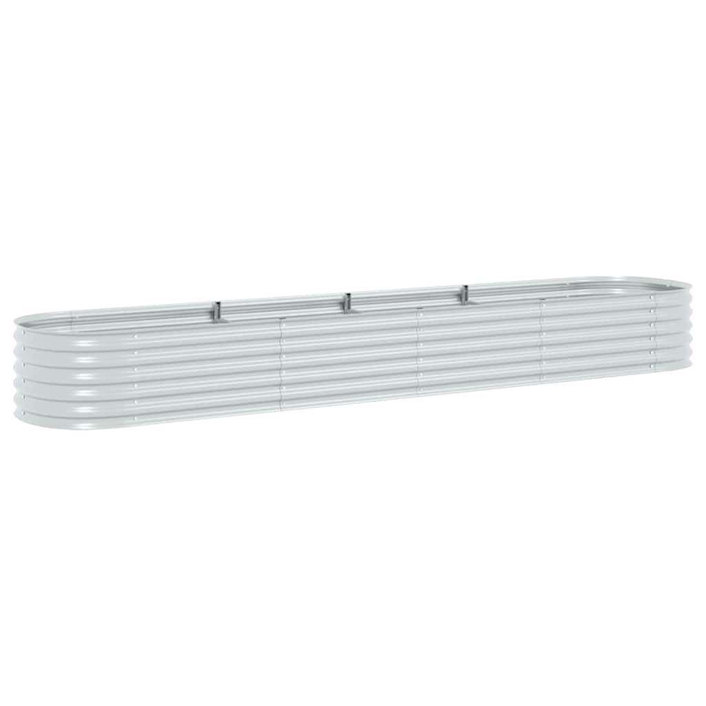 Plantenbak verhoogd 400x80x44 cm gegalvaniseerd staal zilver