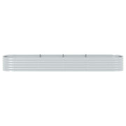 Plantenbak verhoogd 400x80x44 cm gegalvaniseerd staal zilver