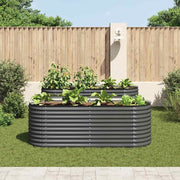 Plantenbak verhoogd 240x80x81 cm gegalvaniseerd staal grijs