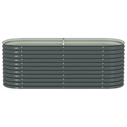 Plantenbak verhoogd 240x80x81 cm gegalvaniseerd staal grijs
