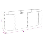 Plantenbak verhoogd 240x80x81 cm gegalvaniseerd staal grijs