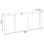 Plantenbak verhoogd 240x80x81 cm gegalvaniseerd staal grijs