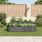 Plantenbak verhoogd 240x80x44 cm gegalvaniseerd staal grijs