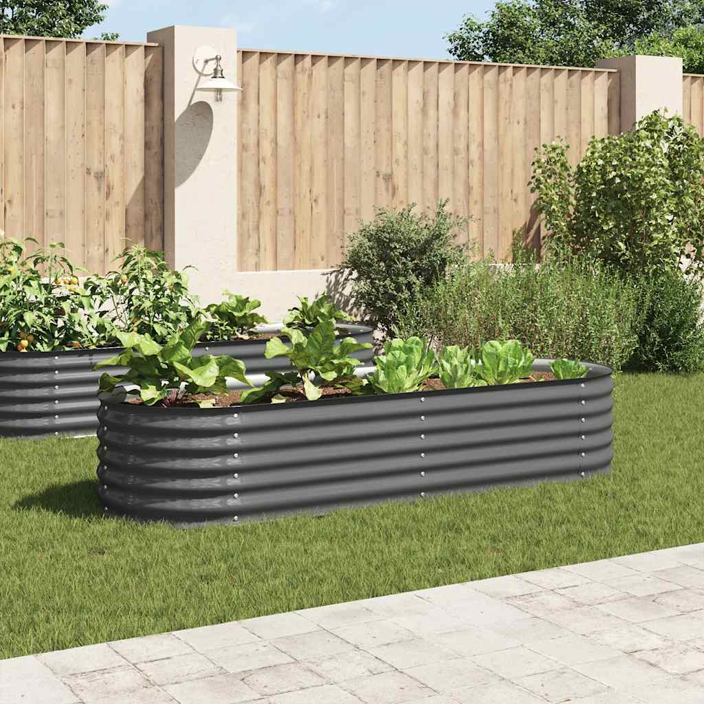 Plantenbak verhoogd 240x80x44 cm gegalvaniseerd staal grijs