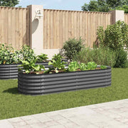 Plantenbak verhoogd 240x80x44 cm gegalvaniseerd staal grijs
