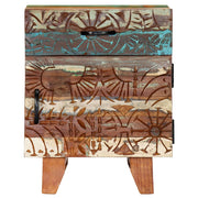 Nachtkastje handgesneden 40x30x50 cm massief gerecycled hout
