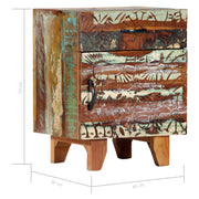 Nachtkastje handgesneden 40x30x50 cm massief gerecycled hout