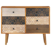Dressoir met geprint patroon 90x30x70 cm massief mangohout