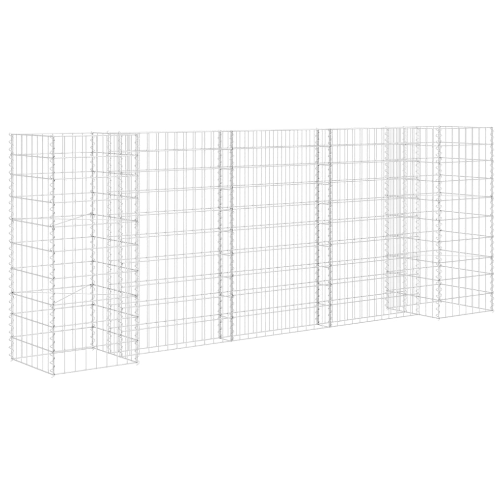 Gabion plantenbak H-vormig 260x40x100 cm staaldraad