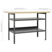 Werkbank 120x60x85 cm staal grijs