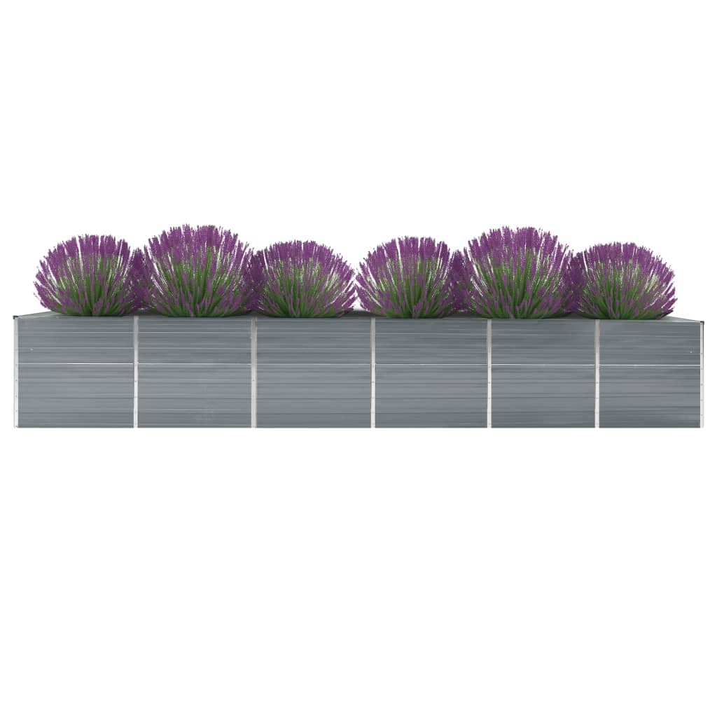 Plantenbak verhoogd 480x80x77 cm gegalvaniseerd staal grijs