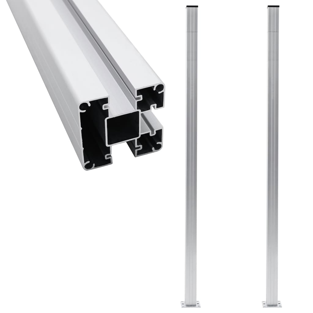 Schuttingpalen 2 st 185 cm aluminium