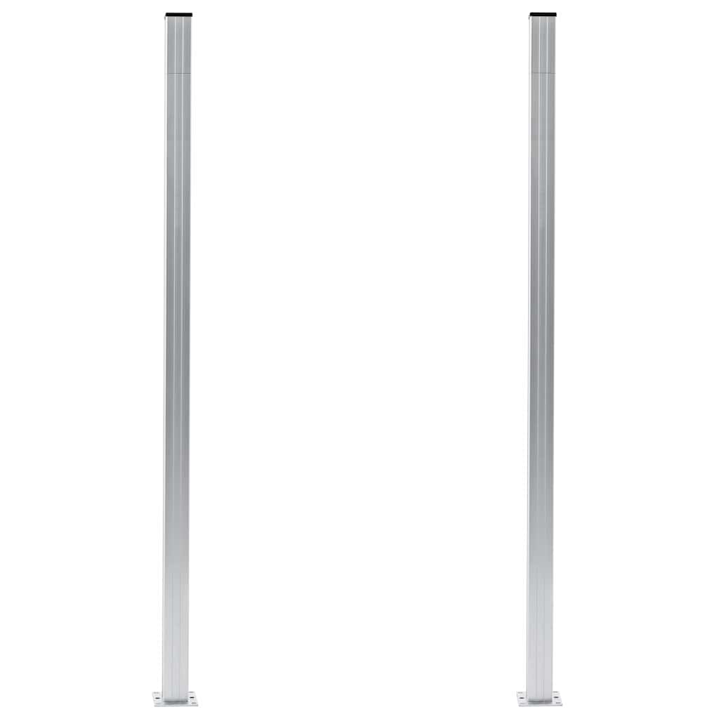 Schuttingpalen 2 st 185 cm aluminium
