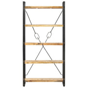 Boekenkast met 5 schappen 90x30x180 cm massief mangohout