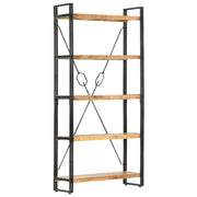 Boekenkast met 5 schappen 90x30x180 cm massief mangohout