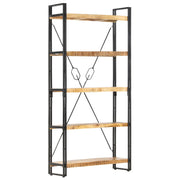 Boekenkast met 5 schappen 90x30x180 cm massief mangohout