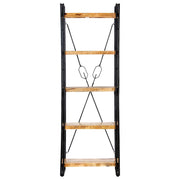 Boekenkast met 5 schappen 60x30x180 cm massief mangohout