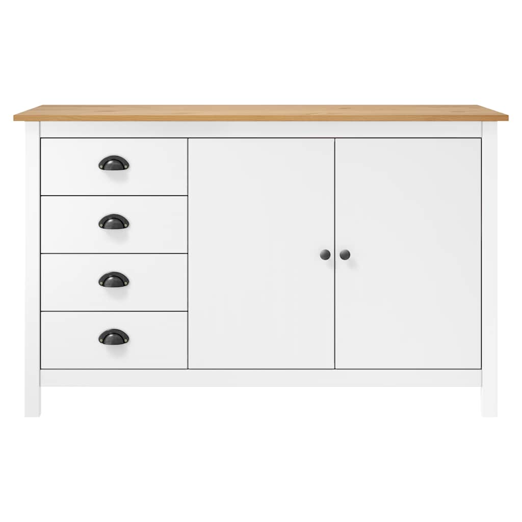 Dressoir Hill 130x40x80 cm massief grenenhout wit