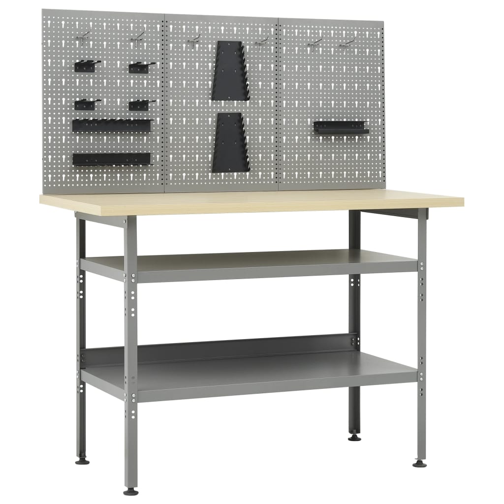 Werkbank met drie wandpanelen