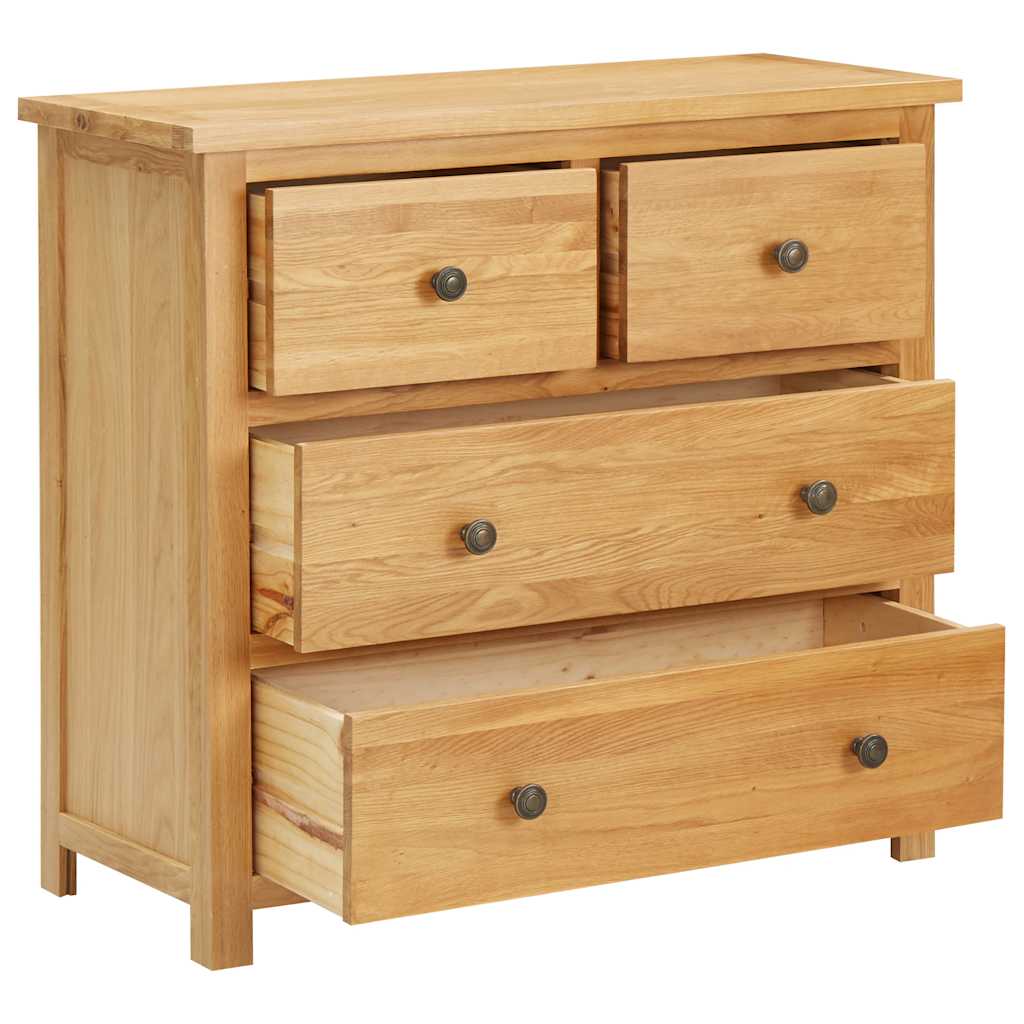 Ladekast 80x33,5x75 cm massief eikenhout
