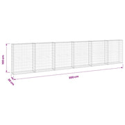 Schanskorfmuur met deksels 300x30x100 cm gegalvaniseerd staal