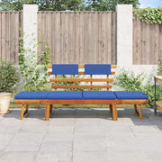 Tuinbank met kussens 2-in-1 190 cm massief acaciahout