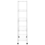 Opbergrek 5-laags met wielen 250 kg 75x35x155 cm chroomkleurig