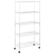 Opbergrek 5-laags met wielen 250 kg 75x35x155 cm chroomkleurig