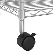 Opbergrek 5-laags met wielen 250 kg 75x35x155 cm chroomkleurig