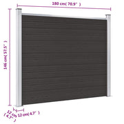 Schuttingpaneel 180x146 cm HKC zwart