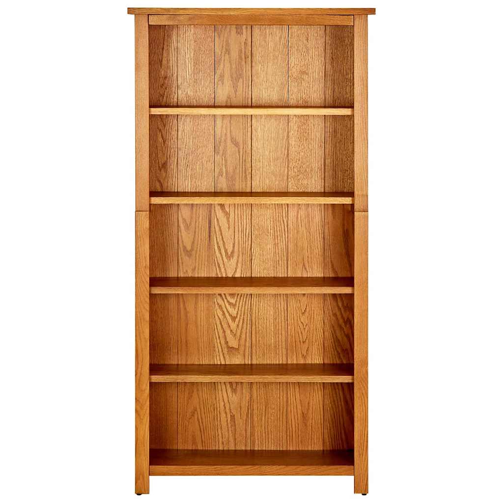 Boekenkast met 5 schappen 70x22x140 cm massief eikenhout