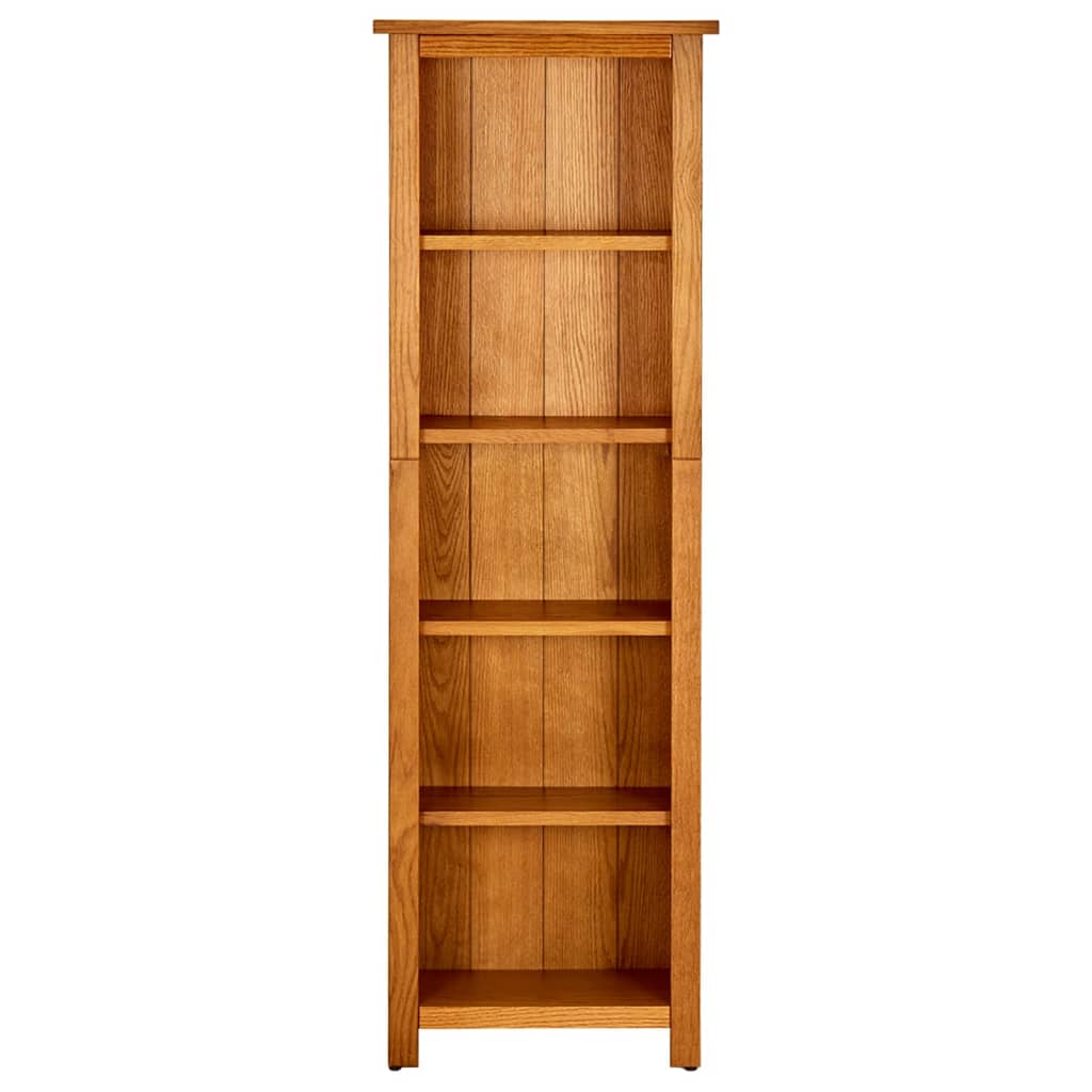 Boekenkast met 5 schappen 45x22x140 cm massief eikenhout