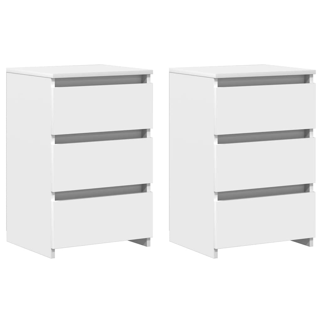 Nachtkastjes 2 st 40x35x62,5 cm bewerkt hout wit