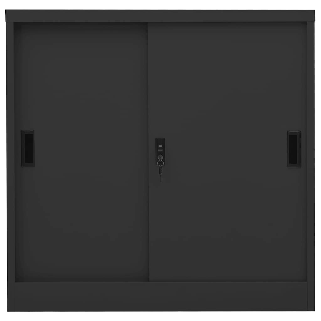 Kantoorkast met schuifdeuren 90x40x90 cm staal antracietkleurig